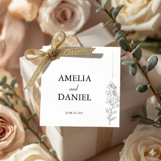 Étiquettes Cadeau Minimalist Larkspur Wedding Favor Tag