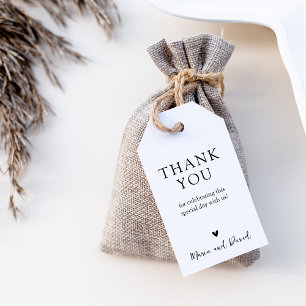 Étiquettes-cadeau Minimalist Modern Wedding Thank You Favor
