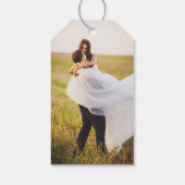 Étiquettes-cadeau Minimalist Monogram Calligraphy Crest Wedding (Dos)