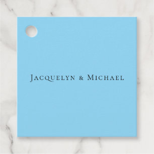 Étiquettes Cadeau Minimaliste Bleu Simple Élégant Classique Nom