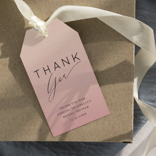 Étiquettes-cadeau Minimaliste Mariage Peach et Rose Remerciements Sh