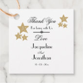 Étiquettes Cadeau minimaliste rustique simple Merci Fiançailles (Devant)