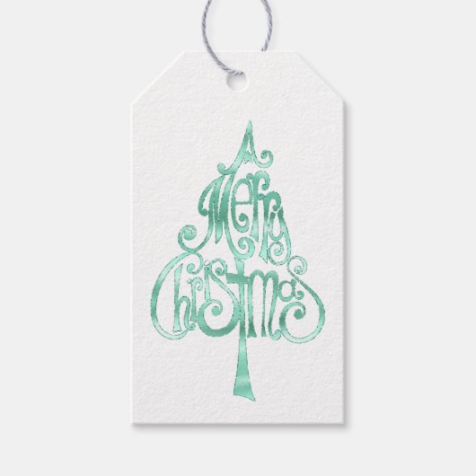 Étiquettes-cadeau Mint Green Glam Noël (Devant)