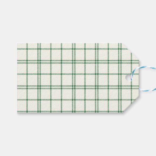 Étiquettes-cadeau Mint Plaid (Devant (Horizontal))