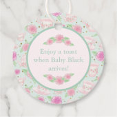 Étiquettes Cadeau Mint Tea Party Pop It When She Pop Baby shower (Dos)