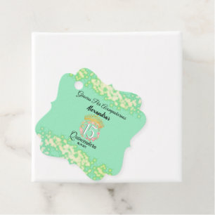 Étiquettes Cadeau Mint Vert Vintage Boho Quinceañera Espagnol Faveur