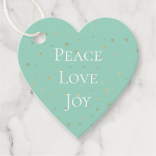 Étiquettes Cadeau Mint White Christmas Gold Snowflakes