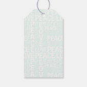 Étiquettes-cadeau Mint White Peace Love Christmas (Dos)
