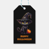 Étiquettes-cadeau Minuit Halloween Le Chat Noir Cuisiné (Devant)