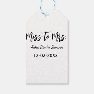Étiquettes-cadeau Miss à Mrs enterrement de vie de jeune fille éléga