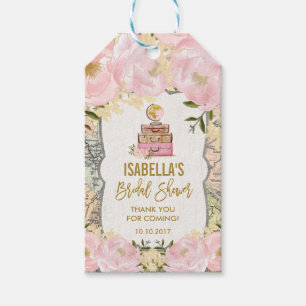 Étiquettes-cadeau Mlle à Mme Fête des mariées Pink Floral Travel Fav