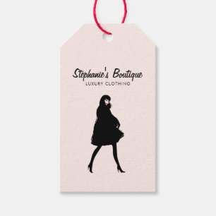 Étiquettes-cadeau Mod Fashion Girl Boutique Rose