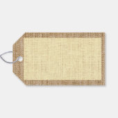 Étiquettes-cadeau Modèle Arrière - plan Burlap (Dos (Horizontal))