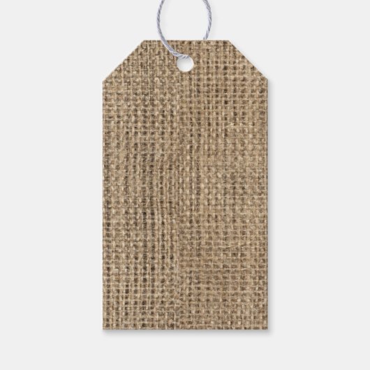 Étiquettes-cadeau Modèle - Burlap rustique (Devant)
