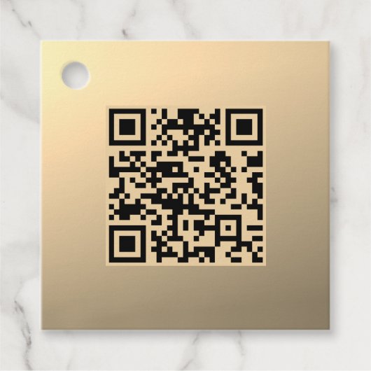 Étiquettes Cadeau Modèle de code QR immédiatement modifiable | Or Fa (Devant)