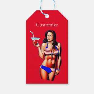 Étiquettes-cadeau Modèle de conditionnement physique en bikini patri