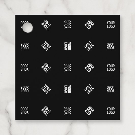 Étiquettes Cadeau Modèle de Motif Logo moderne unique | Black (Devant)