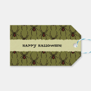 Étiquettes-cadeau Modèle de pixel Araignée Veuve noire Joyeux Hallow