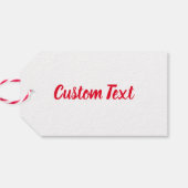 Étiquettes-cadeau Modèle de script blanc et rouge vif de Noël (Dos Horizontal)