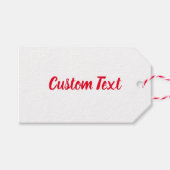Étiquettes-cadeau Modèle de script blanc et rouge vif de Noël (Devant (Horizontal))