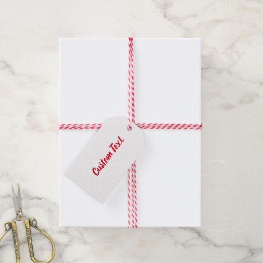 Étiquettes-cadeau Modèle de script blanc et rouge vif de Noël (With Twine)