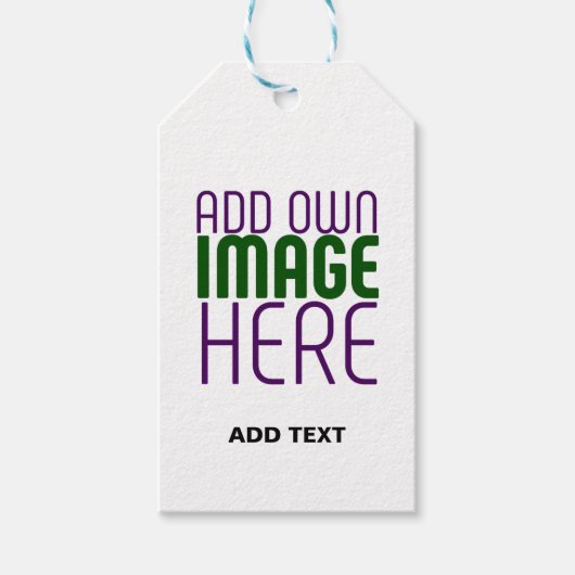 ÉTIQUETTES-CADEAU MODÈLE DE TEXTE D'IMAGE BLANCHE SIMPLE MODERNE (Devant)