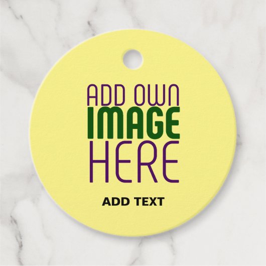ÉTIQUETTES CADEAU MODELE DE TEXTE D'IMAGE JAUNE PASTEL ÉDITABLE MODE (Devant)
