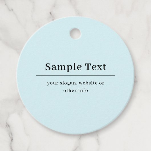 Étiquettes Cadeau Modèle de texte simple et élégant | Bleu Clair (Devant)