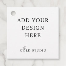 Modèle d'étiquette de faveur vierge avec trou perf