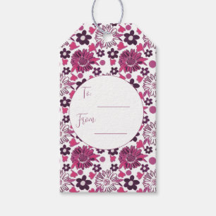 Étiquettes-cadeau Modèle floral élégant unique