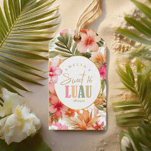 Étiquettes-cadeau Modèle Floral Hawaiian Luau Sweet Sixteen ID1092