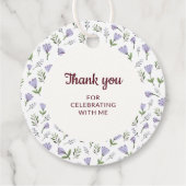 Étiquettes Cadeau Modèle floral pourpre Première communion (Dos)