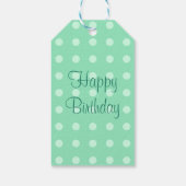 Étiquettes-cadeau Modèle Joyeux Anniversaire Points Rustiques Vert M (Dos)