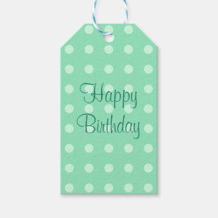 Étiquettes-cadeau Modèle Joyeux Anniversaire Rustique Points Vert Me