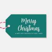 Étiquettes-cadeau Modèle personnalisé Joyeux Noël Vert Rouge Blanc (Dos Horizontal)