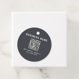 Étiquettes Cadeau Modèle simple pour votre code QR Gris charbon