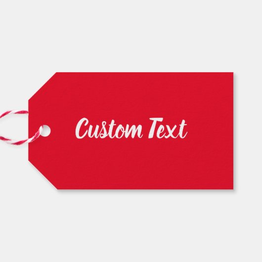 Étiquettes-cadeau Modèle texte de script blanc et rouge clair simple (Dos Horizontal)