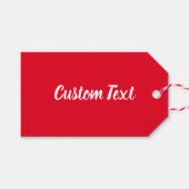 Étiquettes-cadeau Modèle texte de script blanc et rouge clair simple (Devant (Horizontal))