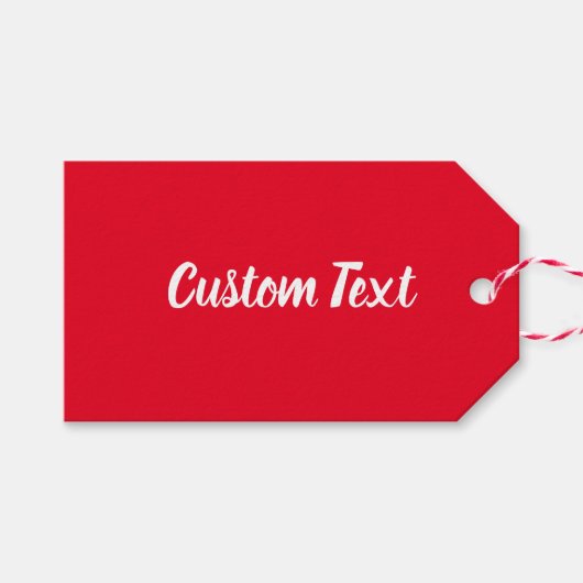 Étiquettes-cadeau Modèle texte de script blanc et rouge clair simple (Devant (Horizontal))