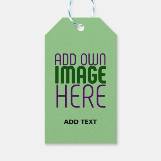 ÉTIQUETTES-CADEAU MODÈLE TEXTE D'IMAGE VERTE MINT MODERNE (Devant)