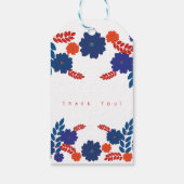 Étiquettes-cadeau Modèle vectoriel simple de fleurs bleues (Dos)