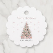 Étiquettes Cadeau Modern Blush Christmas Tree – Personalized Holiday (Dos)