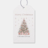 Étiquettes-cadeau Modern Blush Christmas Tree – Personalized Holiday (Dos)