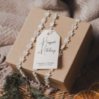 Modern Boho Happiest Holidays Family Cadeaux Tags