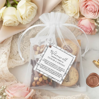 Étiquettes Cadeau Modern Botanical Wedding Welcome Minimal
