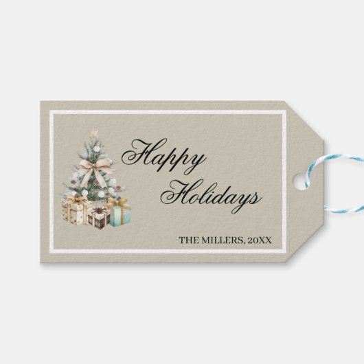 Étiquettes-cadeau Modern Christmas Tree Gift Bag (Devant (Horizontal))