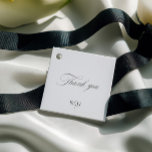 Étiquettes Cadeau Modern Classic Monogram Thank You Wedding<br><div class="desc">Designed with classic serif typography and a clean white palette, it’s perfect for thank-you gifts, welcome bags, bridal shower favors, and reception details. Part of the RHEA Wedding Collection — follow the link on this page to explore all coordinating designs. • Mockups for this design were created using Midjourney AI....</div>