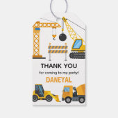 Étiquettes-cadeau Modern Construction Simple Kid's Birthday (Dos)