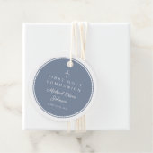 Étiquettes Cadeau Modern Dusty Blue Boy First Communion (En situation)