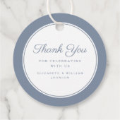 Étiquettes Cadeau Modern Dusty Blue Thank You Baptism (Dos)